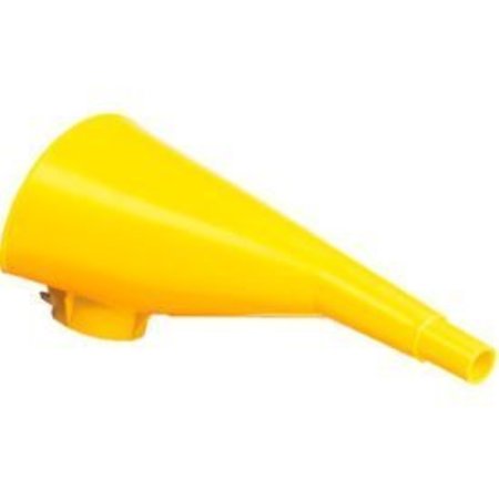 Justrite Eagle 10" Polyethylene Funnel for Metal Type I Cans - Yellow, F15FUN F15FUN